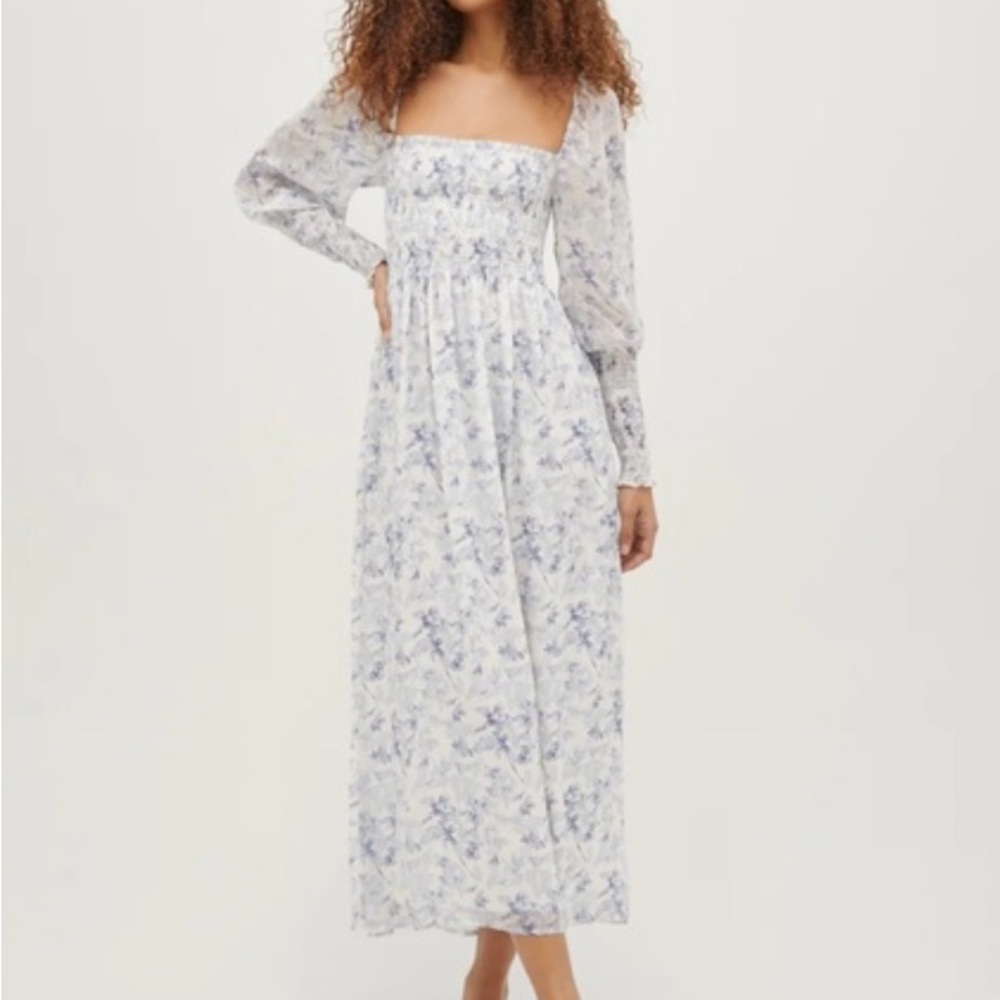 Hill House The Grace Maxi Nap Dress - Pressed Flowers Georgette - like new